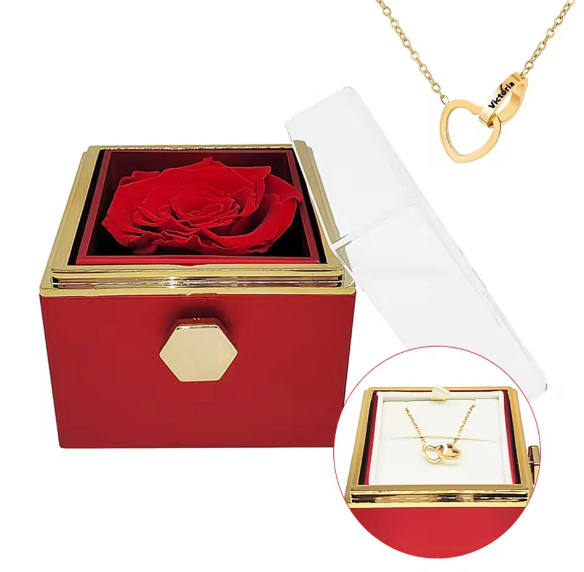 Ruža koja skriva posebnu ogrlicu – personalizirani poklon za vaše najdraže! 🌹💖